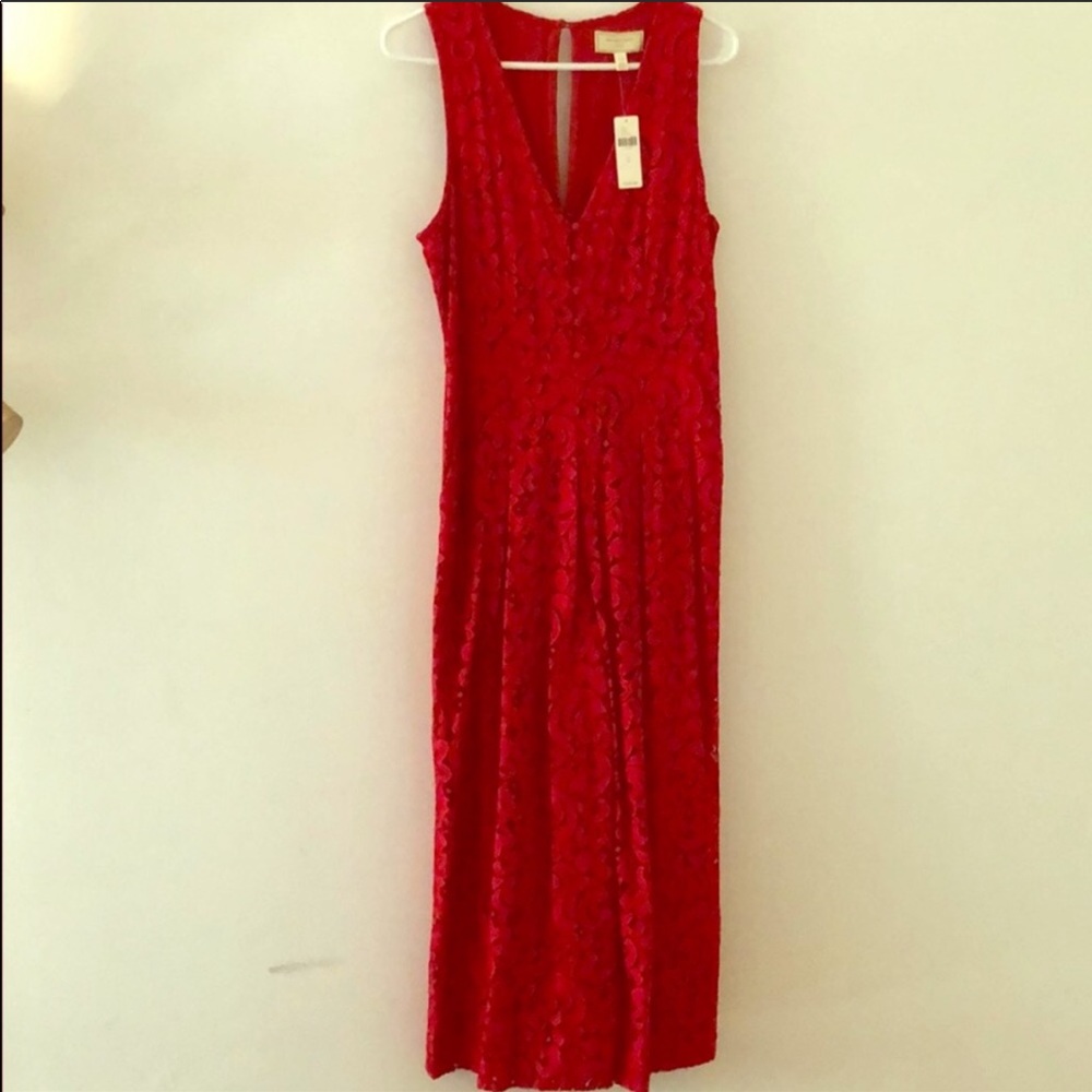 NWT Moulinette Soeurs Jaeda Red Lace Jumpsuit
